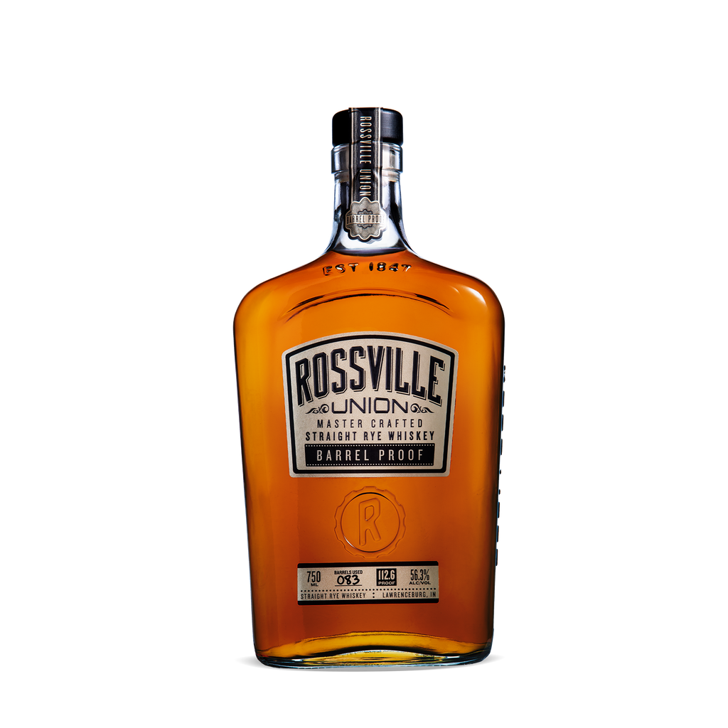 Rossville Union Rye Barrel Proof 56.3% 750ml. Swifty's Beverages.